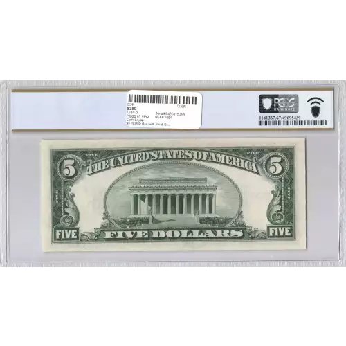 $5 1934-D blue seal. Small Silver Certificates 1654