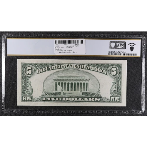 $5 1934-D blue seal. Small Silver Certificates 1654 (2)