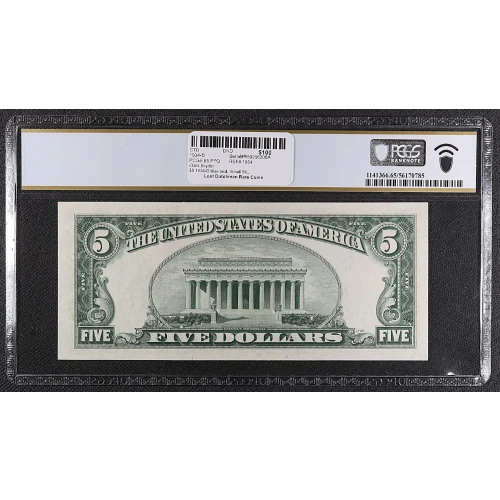 $5 1934-D blue seal. Small Silver Certificates 1654 (2)