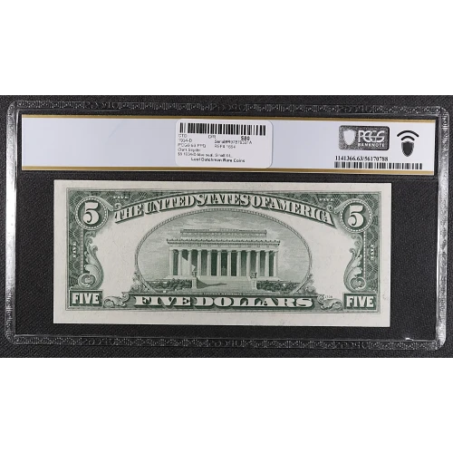 $5 1934-D blue seal. Small Silver Certificates 1654 (2)