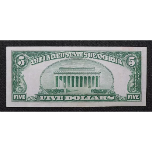 $5 1934 light Green seal. Small Size $5 Federal Reserve Notes 1955-I