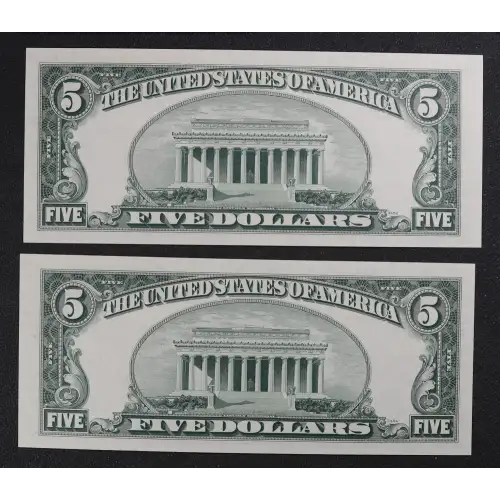 $5 1950-B.  Small Size $5 Federal Reserve Notes 1963-B (2)