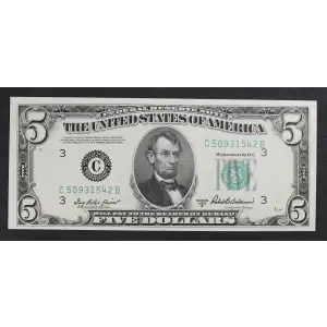 $5 1950-B.  Small Size $5 Federal Reserve Notes 1963-C (3)