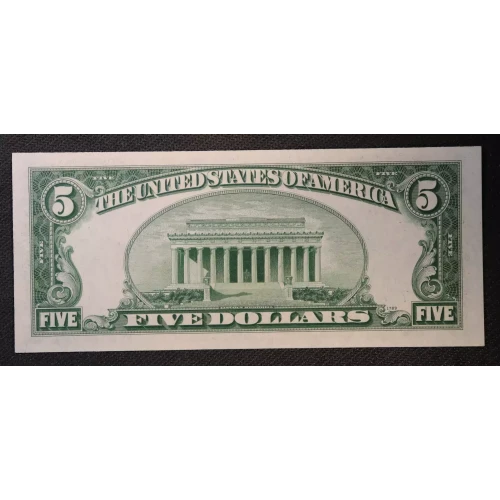 $5 1950 blue-Green seal. Small Size $5 Federal Reserve Notes 1961-G (2)