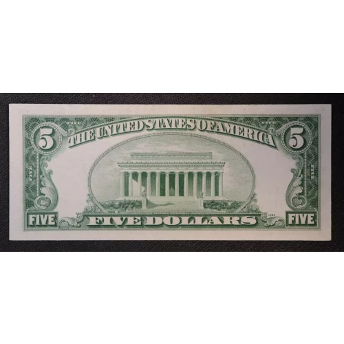 $5 1950 blue-Green seal. Small Size $5 Federal Reserve Notes 1961-K (2)