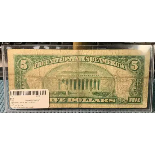 $5 1950 blue-Green seal. Small Size $5 Federal Reserve Notes 1961-L* (2)