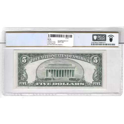 $5 1953-A blue seal. Small Silver Certificates 1656