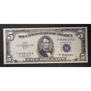 $5 1953-A blue seal. Small Silver Certificates 1656 (3)