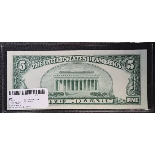 $5 1953-A blue seal. Small Silver Certificates 1656 (2)