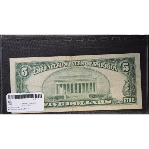 $5 1953 blue seal. Small Silver Certificates 1655* (3)