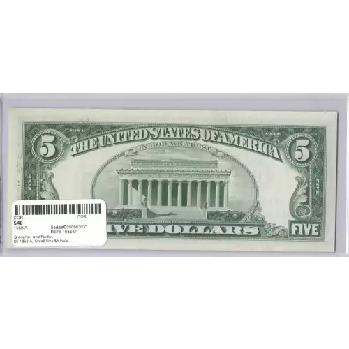 $5 1963-A.  Small Size $5 Federal Reserve Notes 1968-D*