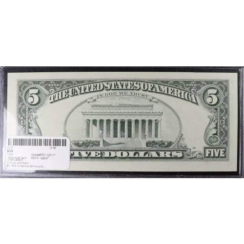 $5 1995  Small Size $5 Federal Reserve Notes 1985-F*