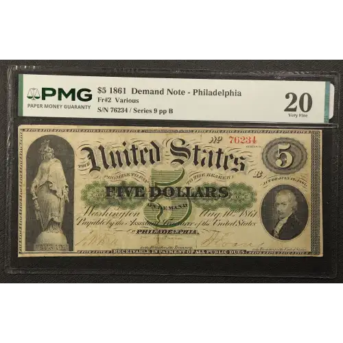$5   Legal Size Notes The Demand Notes of 1861 2