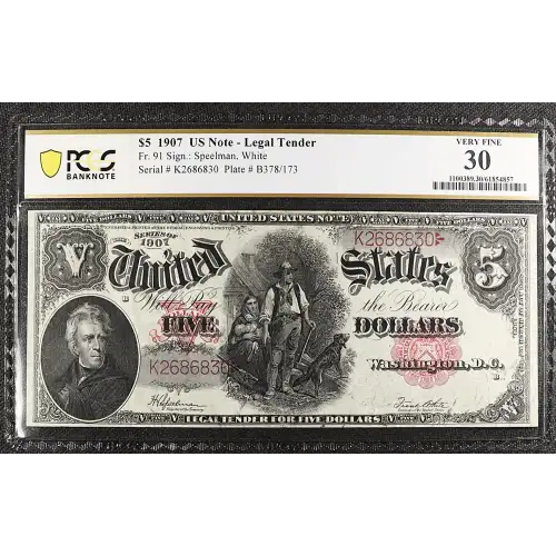 $5  Small Red, scalloped Legal Tender Issues 91 (3)