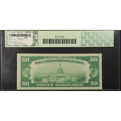 $50 1928-A.  Small Size $50 Federal Reserve Notes 2101-J