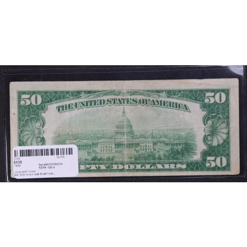 $50 1929 brown seal Small Federal Reserve Bank Notes 1880-I (3)