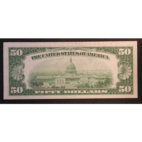 $50 1950 blue-Green seal. Small Size $50 Federal Reserve Notes 2107-B (3)