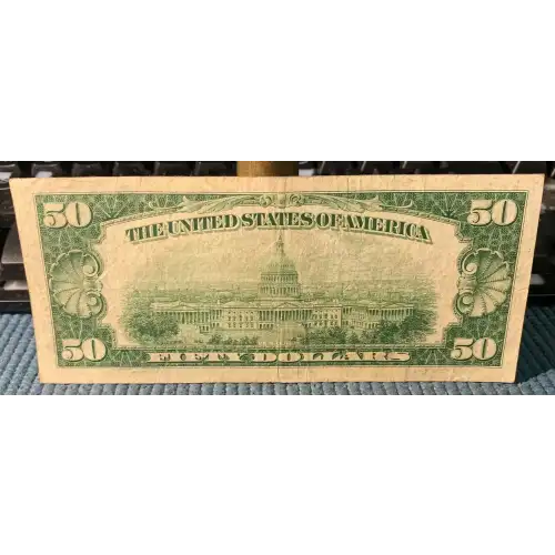 $50 1950 blue-Green seal. Small Size $50 Federal Reserve Notes 2107-B* (3)