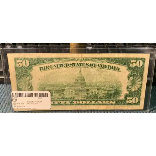 $50 1950 blue-Green seal. Small Size $50 Federal Reserve Notes 2107-B*