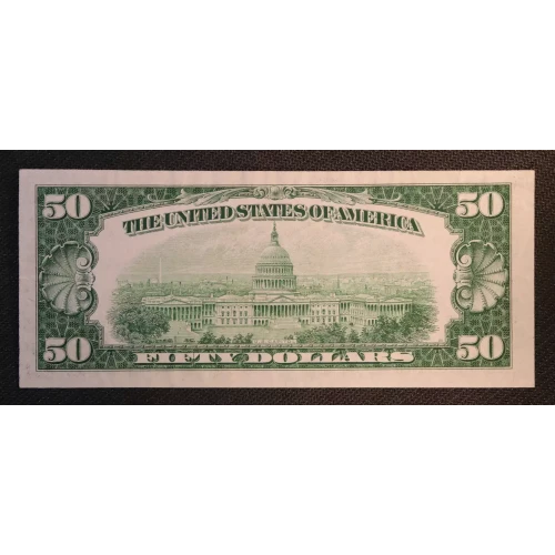$50 1950 blue-Green seal. Small Size $50 Federal Reserve Notes 2107-C (2)