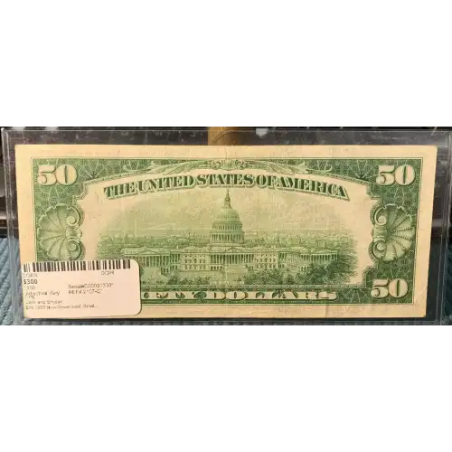 $50 1950 blue-Green seal. Small Size $50 Federal Reserve Notes 2107-C* (3)