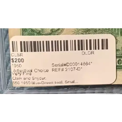 $50 1950 blue-Green seal. Small Size $50 Federal Reserve Notes 2107-D*