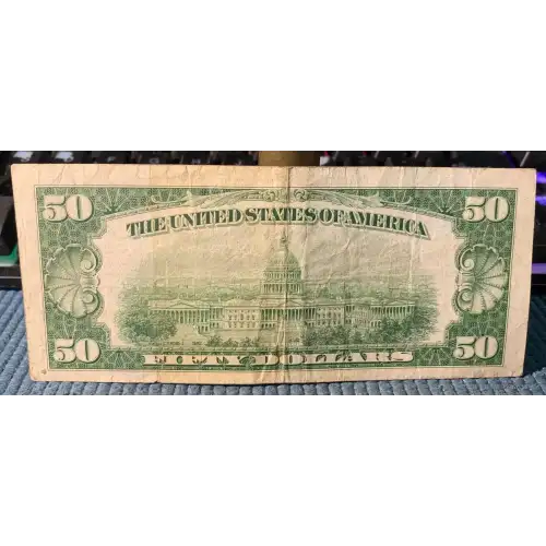 $50 1950 blue-Green seal. Small Size $50 Federal Reserve Notes 2107-E* (3)
