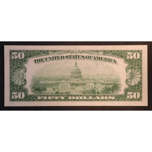 $50 1950 blue-Green seal. Small Size $50 Federal Reserve Notes 2107-G (3)