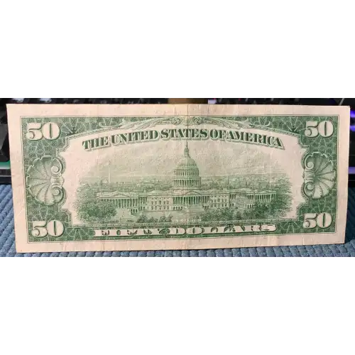 $50 1950 blue-Green seal. Small Size $50 Federal Reserve Notes 2107-G* (3)