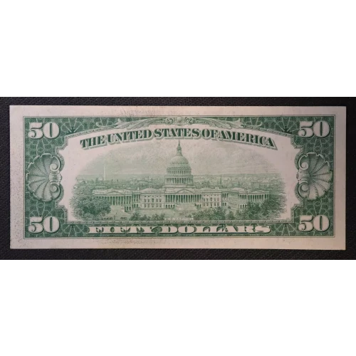 $50 1950 blue-Green seal. Small Size $50 Federal Reserve Notes 2107-K (3)