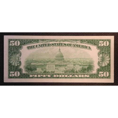 $50 1950 blue-Green seal. Small Size $50 Federal Reserve Notes 2107-L (2)