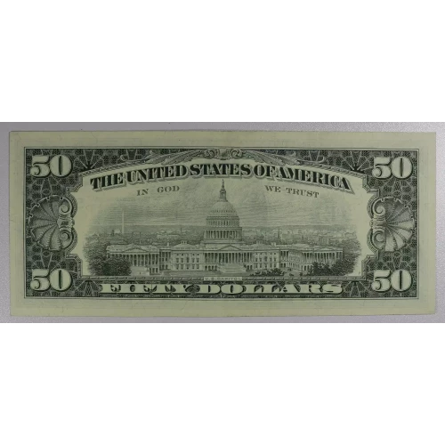 $50 1963-A. blue-Green seal. Small Size $50 Federal Reserve Notes 2113-E* (2)