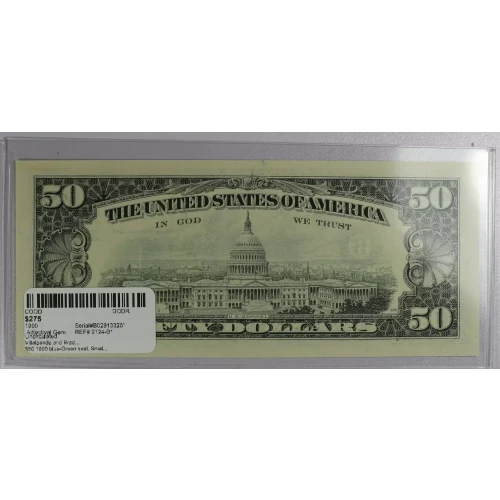 $50 1990 blue-Green seal. Small Size $50 Federal Reserve Notes 2124-B* (3)