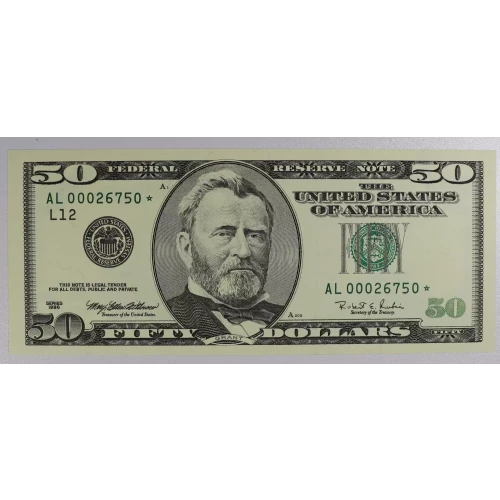 $50 1996 blue-Green seal. Small Size $50 Federal Reserve Notes 2126-L*