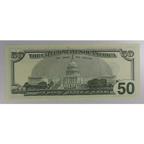 $50 1996 blue-Green seal. Small Size $50 Federal Reserve Notes 2126-L* (2)