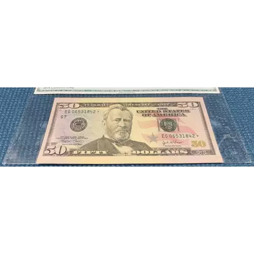 $50 2004-A. blue-Green seal. Small Size $50 Federal Reserve Notes 2129-G (2)