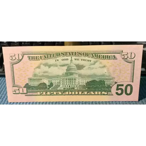 $50 2004 blue-Green seal. Small Size $50 Federal Reserve Notes 2128-L