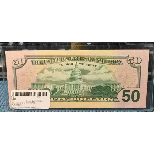 $50 2004 blue-Green seal. Small Size $50 Federal Reserve Notes 2128-L (2)
