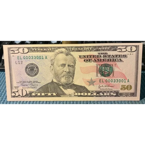 $50 2004 blue-Green seal. Small Size $50 Federal Reserve Notes 2128-L (3)