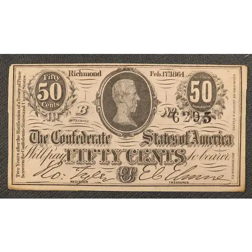 50 cents   Issues of the Confederate States of America CS-72 (3)