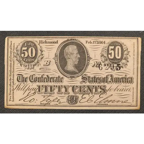 50 cents   Issues of the Confederate States of America CS-72 (3)