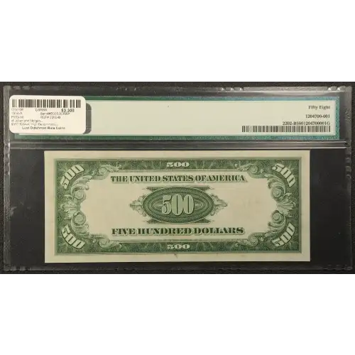 $500 1934-A.  High Denomination Notes 2202-B