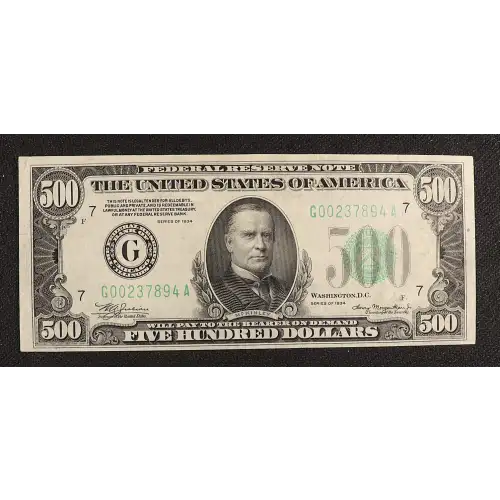 $500 1934  High Denomination Notes 2201-G (3)