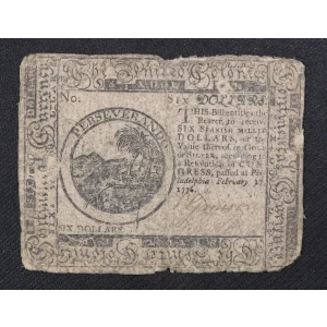 $6 February 17, 1776  CONTINENTAL CURRENCY CC-28 (2)