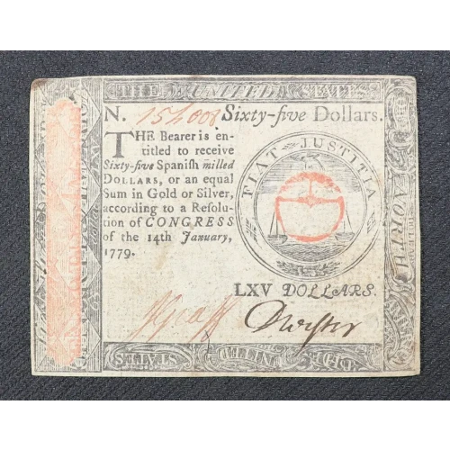 $65 January 14, 1779  CONTINENTAL CURRENCY CC-100