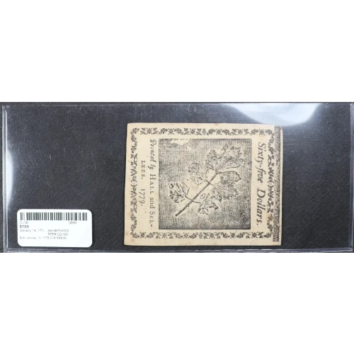 $65 January 14, 1779  CONTINENTAL CURRENCY CC-100 (3)