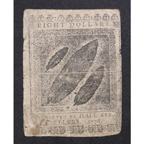 $8 September 26, 1778  CONTINENTAL CURRENCY CC-81 (2)