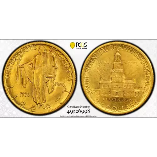Classic Commemorative Gold - 1926 Sesquicentennial - Gold, $2.5 Dollars (2)