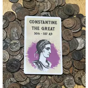 Constantine The Great 306 -336 AD Ancient Roman Bronze Coin On Collectible Card
