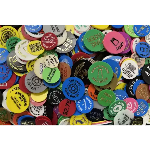 LOT: 20 Different Plastic Bar Tokens